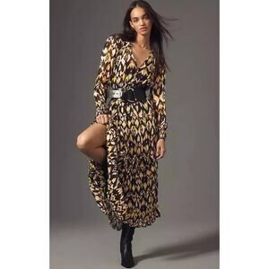 Anthropologie Yellow and Black Maxi Dress